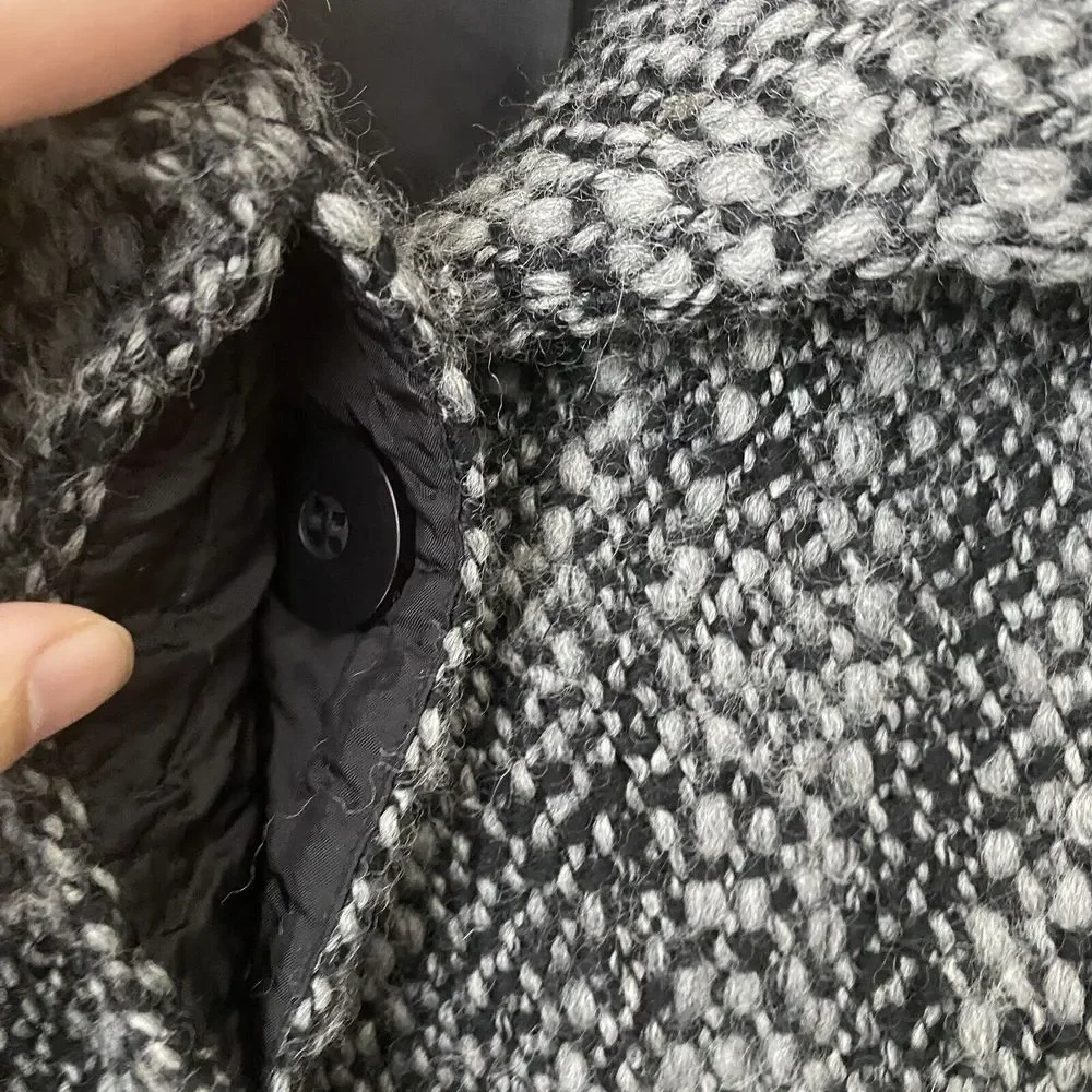 Eileen Fisher Jacket Womens Sz XL Wool Peacoat Tweed Button Front - Picture 4 of 8